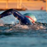 Person Swimming Front Crawl in Open Water